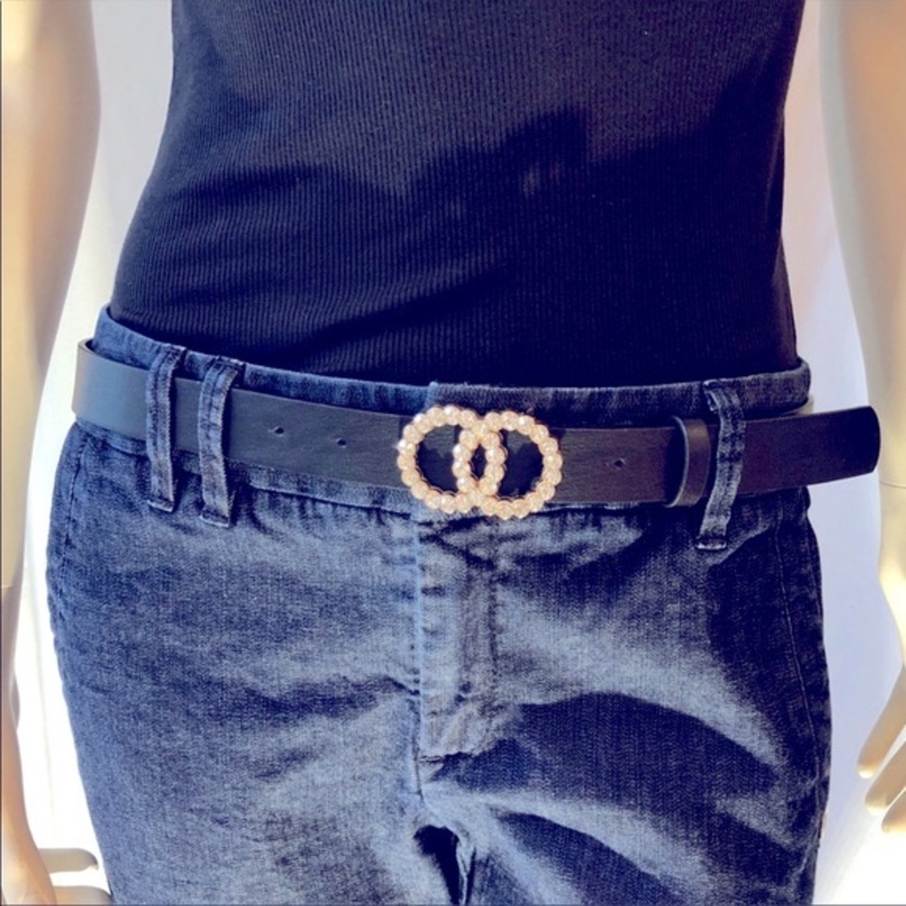 π NEW! Rhinestone Double Circle Belt π - Picture 2 of 8